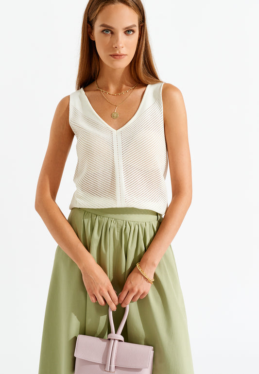 Semi - Transparent Knitted Tank Top