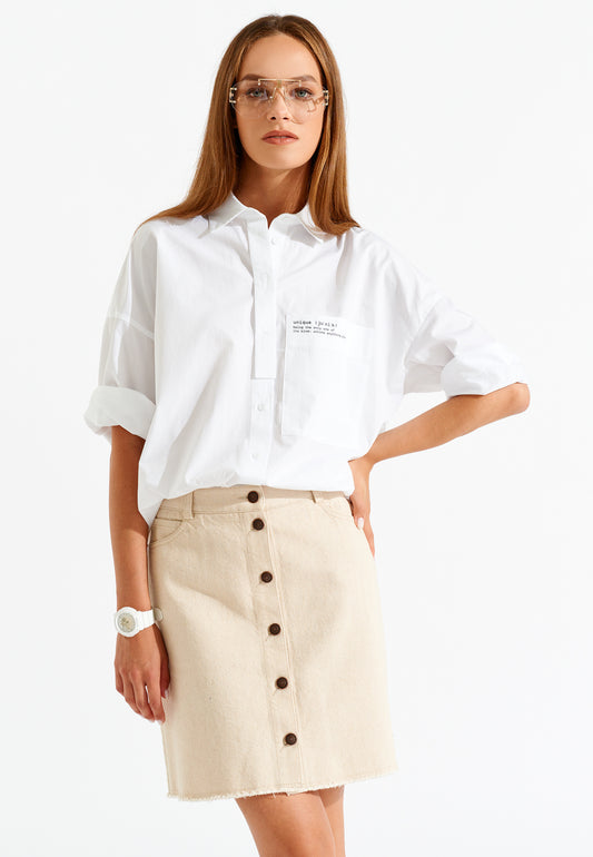 Oversized Collared Button Up Shirt