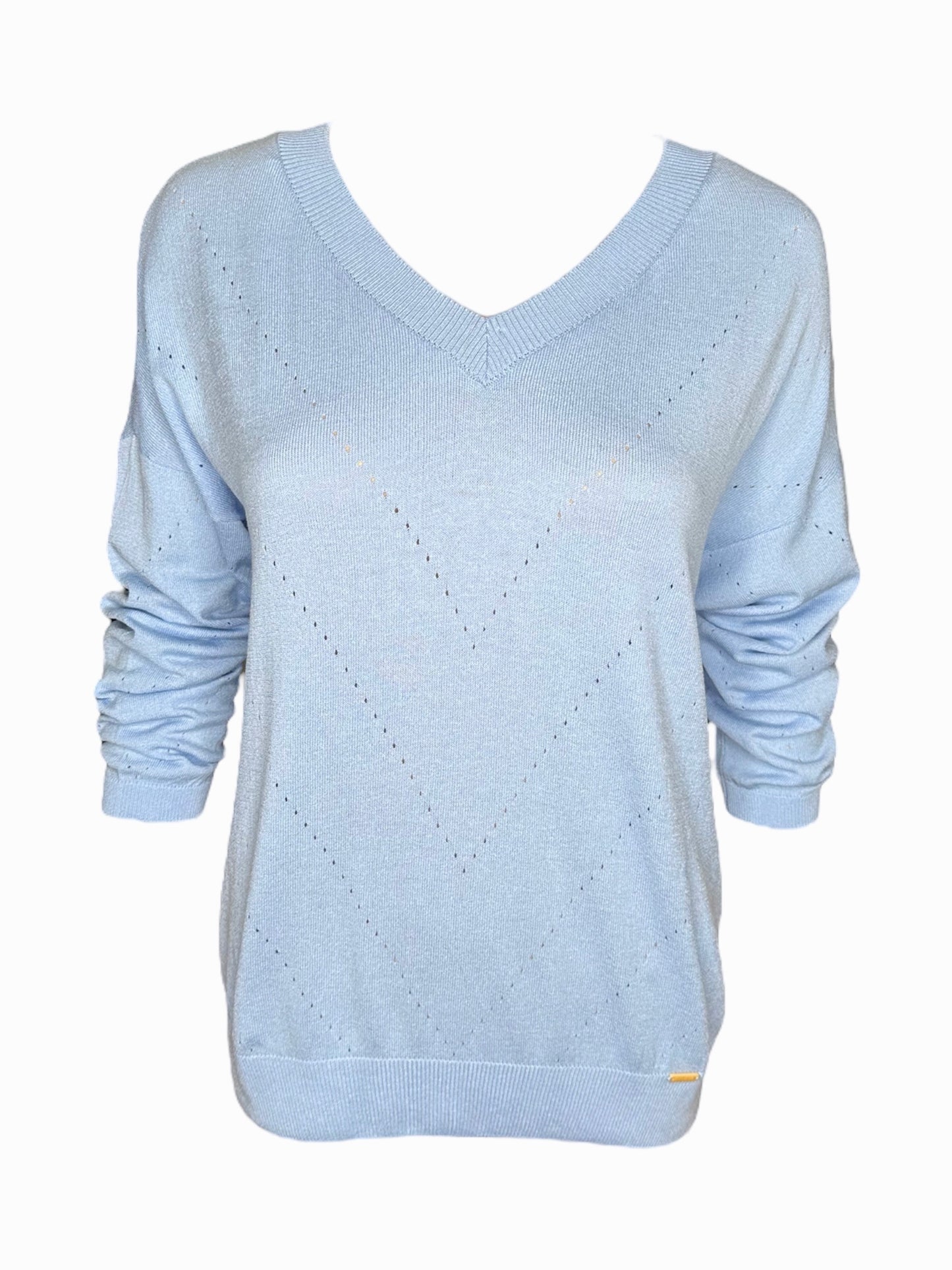 V-Neck Hole Detail Sweater