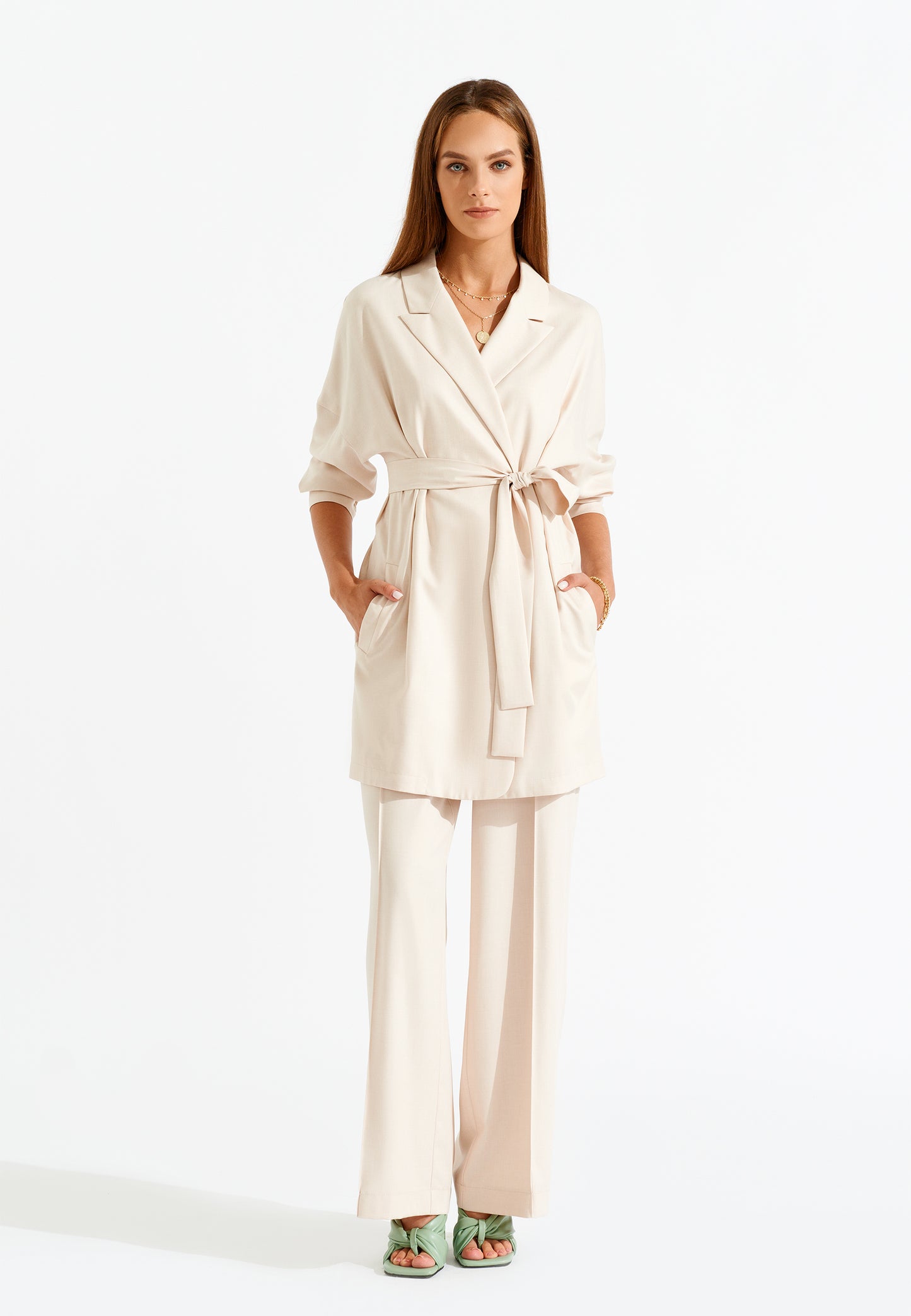 Long And Lean Waist Strap Blazer