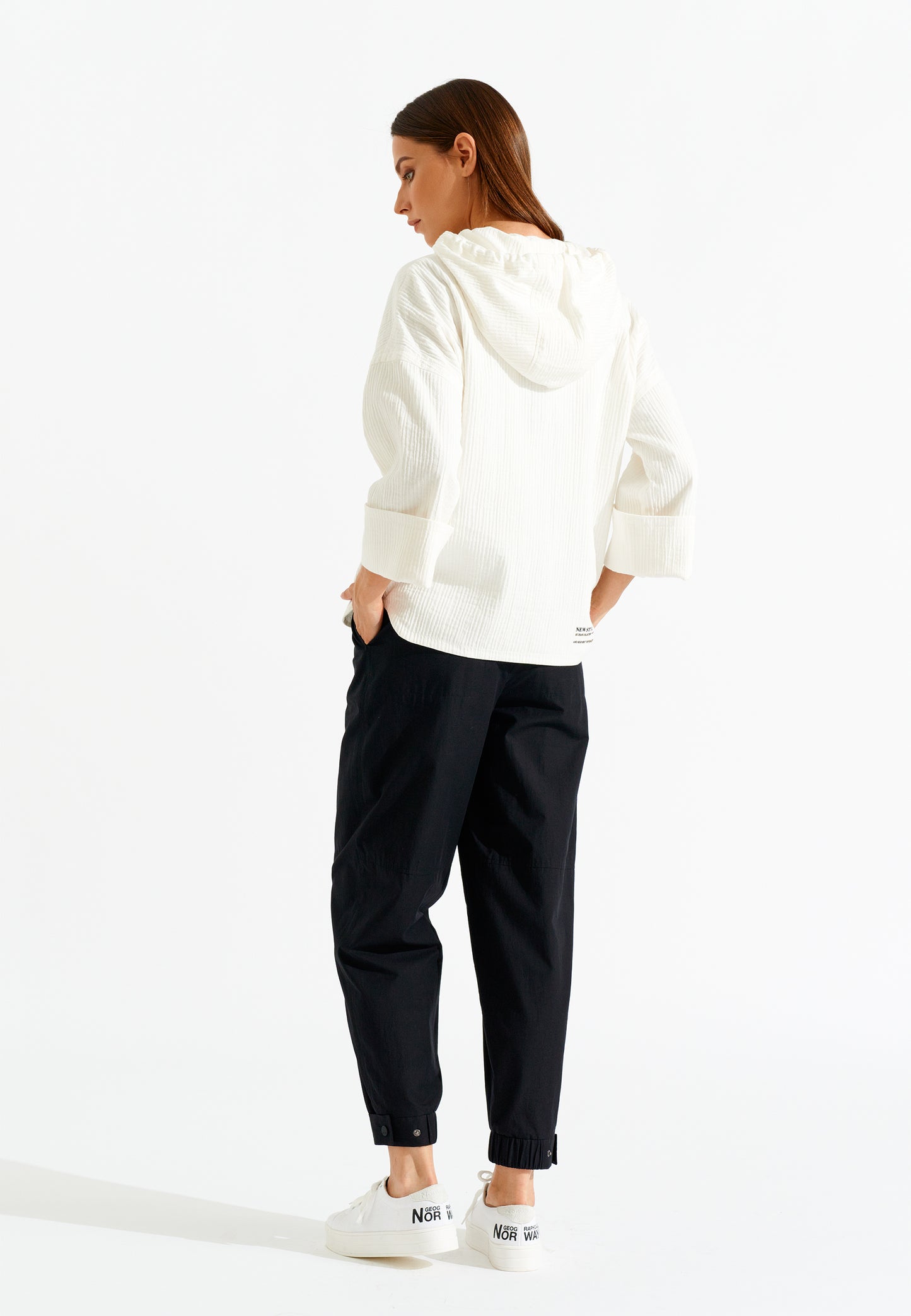 Half -Zip Front Kangaroo Pocket Cotton Hoodie