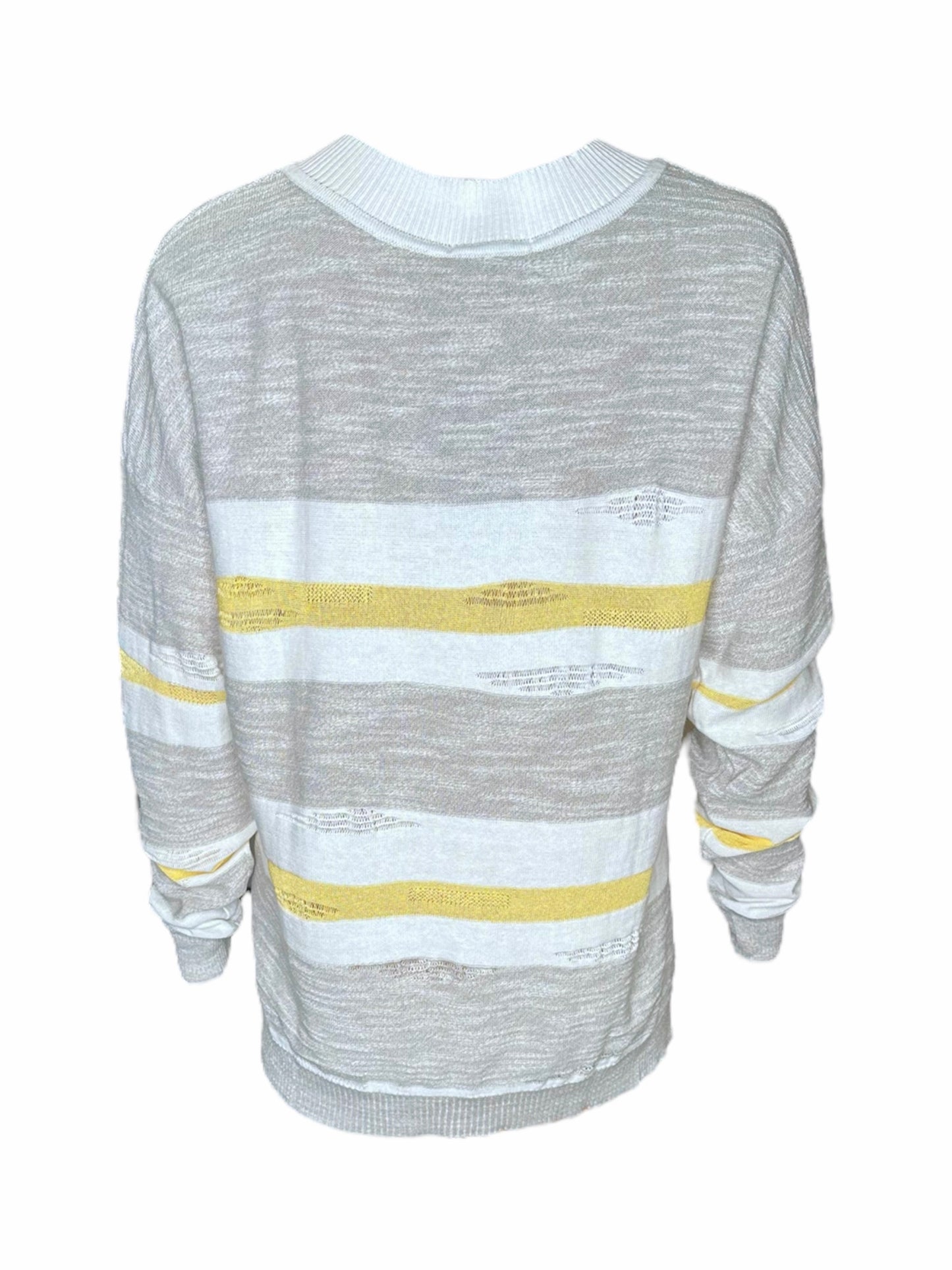 Striped Beaded Long Sleeve Sweater