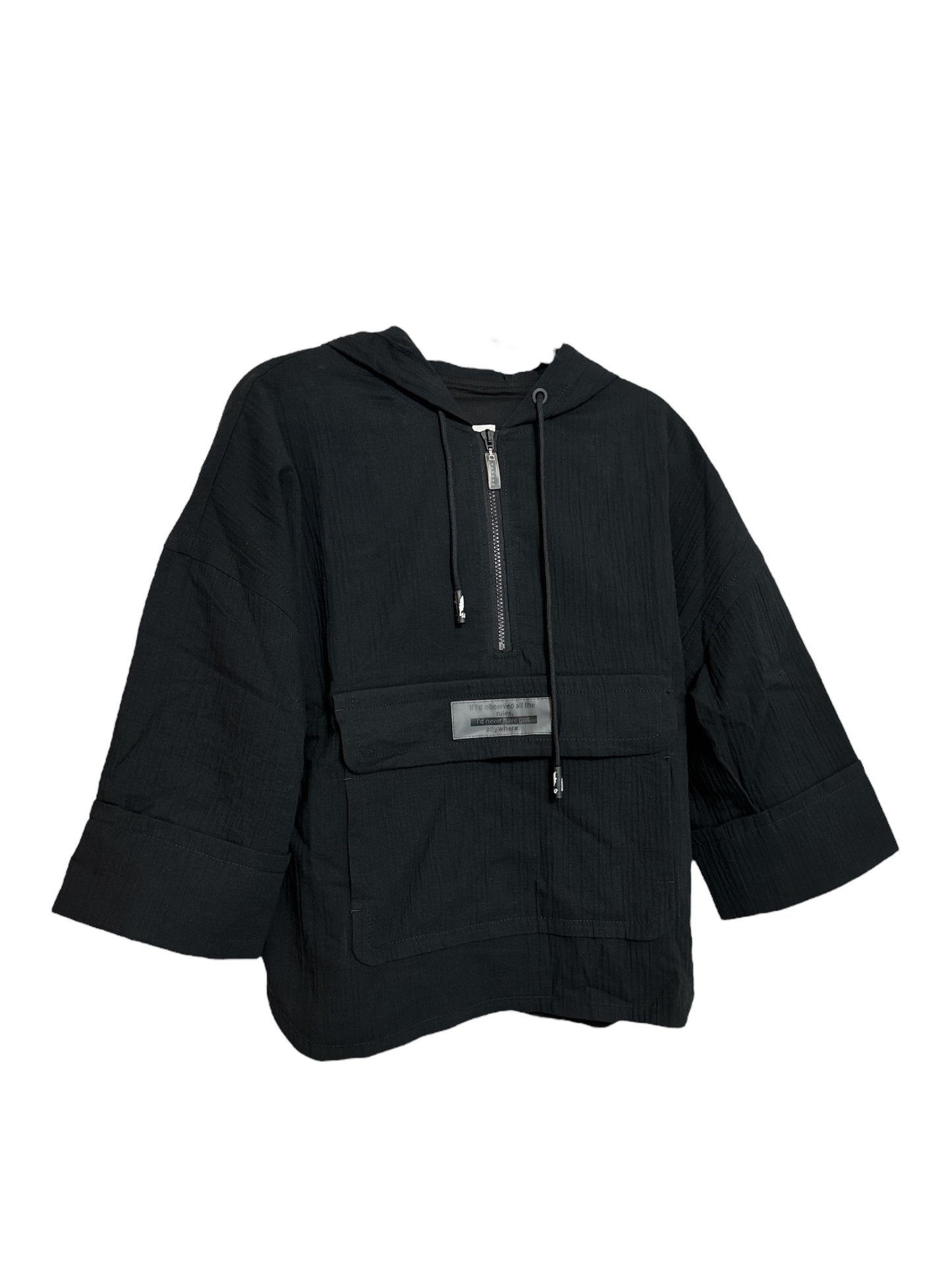 Half -Zip Front Kangaroo Pocket Cotton Hoodie